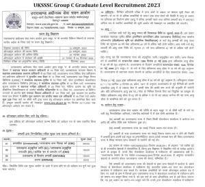 Apply for UKSSSC Graduate level Vacancy 2023 for 229 Group C Posts Check Eligibility criteria, Exam pattern, Pay Scale etc.